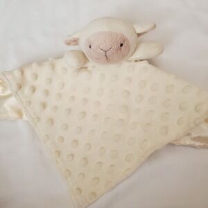 Elegant Baby Lamb Sheep Minky Dot Security Blanket Lovey Plush Soft